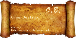 Oros Beatrix névjegykártya